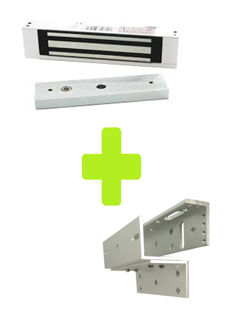 Zkteco lm1805pack - paquete de cerradura magnética de 120 kg, voltaje de 12vdc incluye soporte zl para su instalación, compatibl