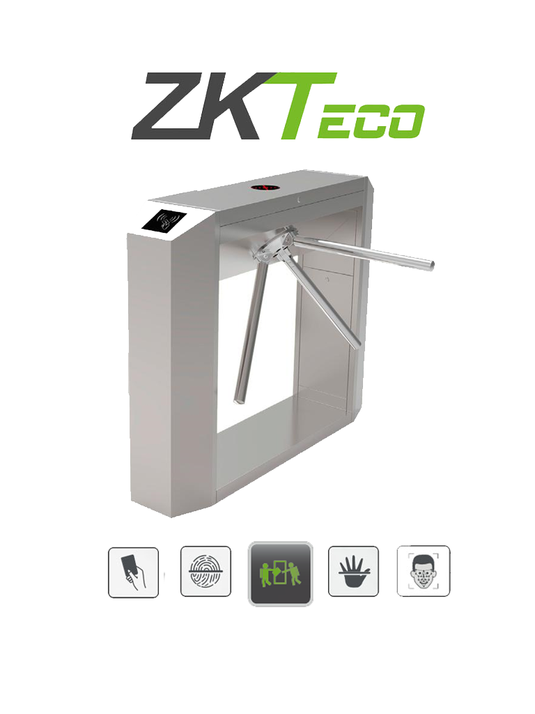 Zkteco ts200 - torniquete tripode / acero inoxidable / bidireccional / desbloqueo de seguridad a corte de energía / compatible c