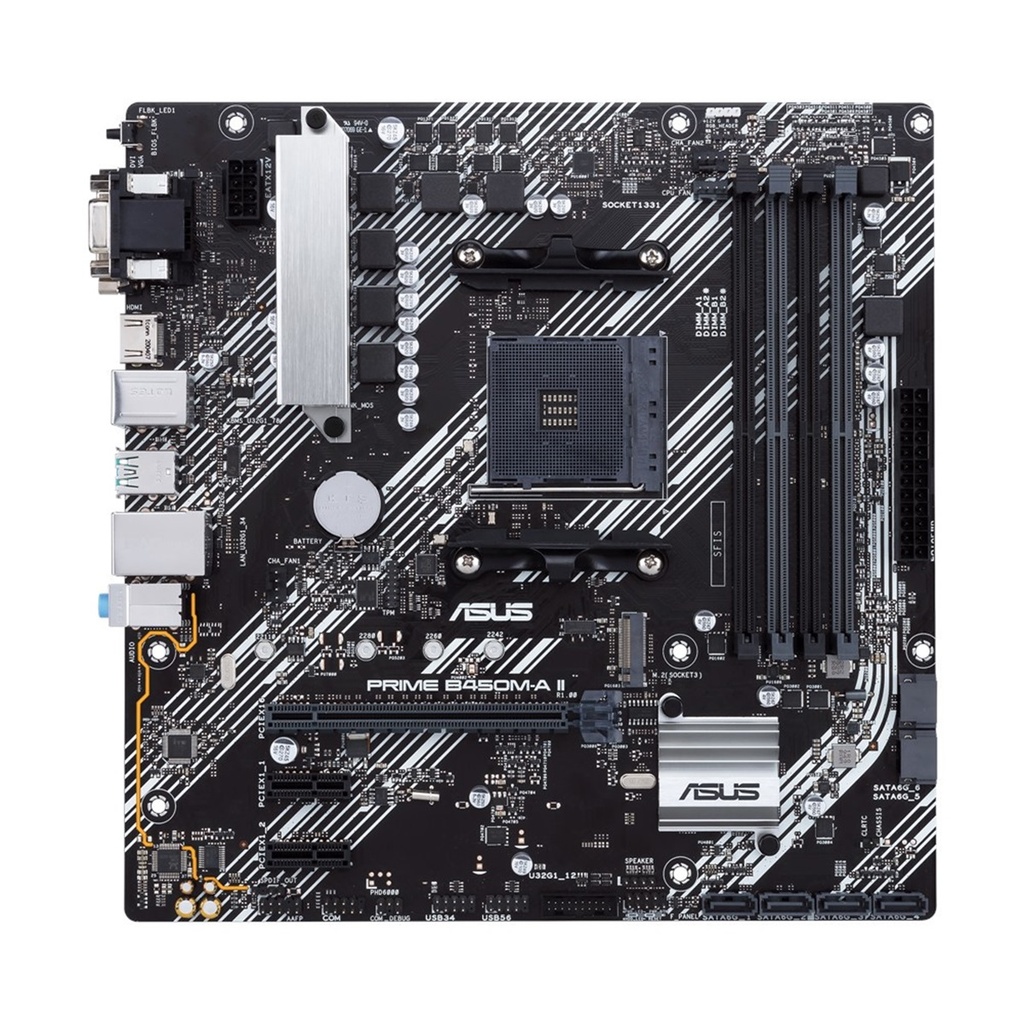 ASUS Tarjeta Madre Prime B450M-A II/CSM, AMD AM4, Micro-ATX