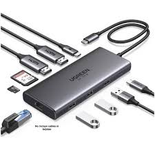 Hub usb-c (docking revodok pro 210) 10 en 1 | 2 puertos hdmi 8k,4k@60hz | 3 usb-a | usb-c (5gbps) | usb-c pd carga 100w | rj45 (gigabit ethernet) | lector tarjetas sd + micro sd (tf) simultáneo | carcasa de aluminio.