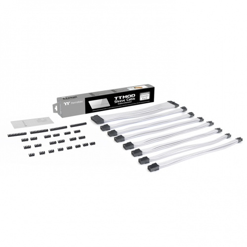 Kit Cables Fuente Thermaltake Atx, Eps, 24 Pin, 4+4eps, 8pin Pci-e, 6pin Pci-e, Blanco