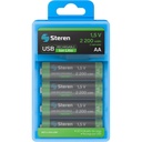 Paquete De Baterias Recargables Steren 4x AA Blíster USB LI-ION