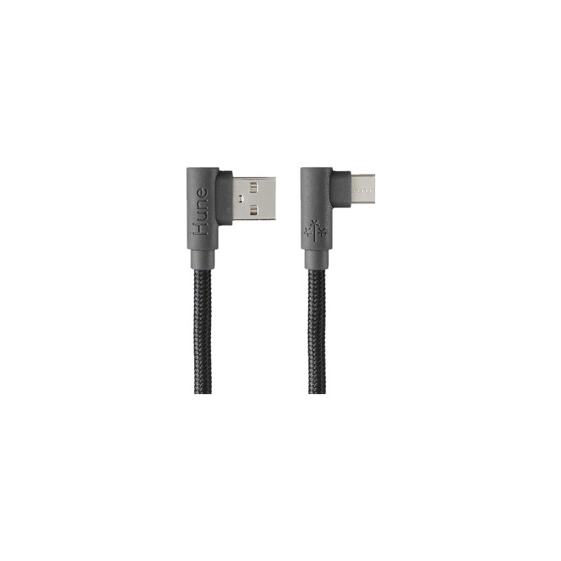 Cable tipo c hune hiedra sustentable trenzado carga rapida y datos 90ª 1.2m (roca)