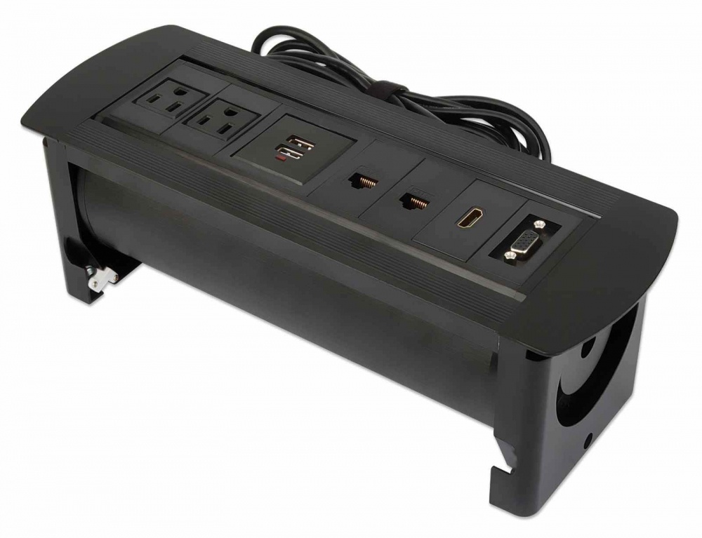 Caja Para Mesa Manhattan 164856 2 Puertos 2x USB 2x RJ-45