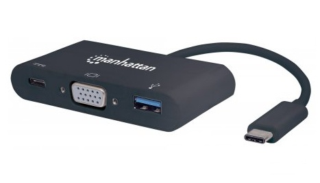 Adaptador USB Manhattan USB Tipo C Macho - VGA USB Tipo A USB Tipo C Hembra