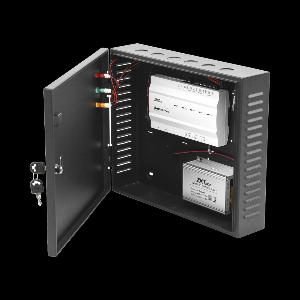 Controlador de acceso / 1 puerta / funcion adms push incluida / alta seguridad / 3 años de garantía / biometría integrada / 20,000 huellas / software de integración zkbiosecurity