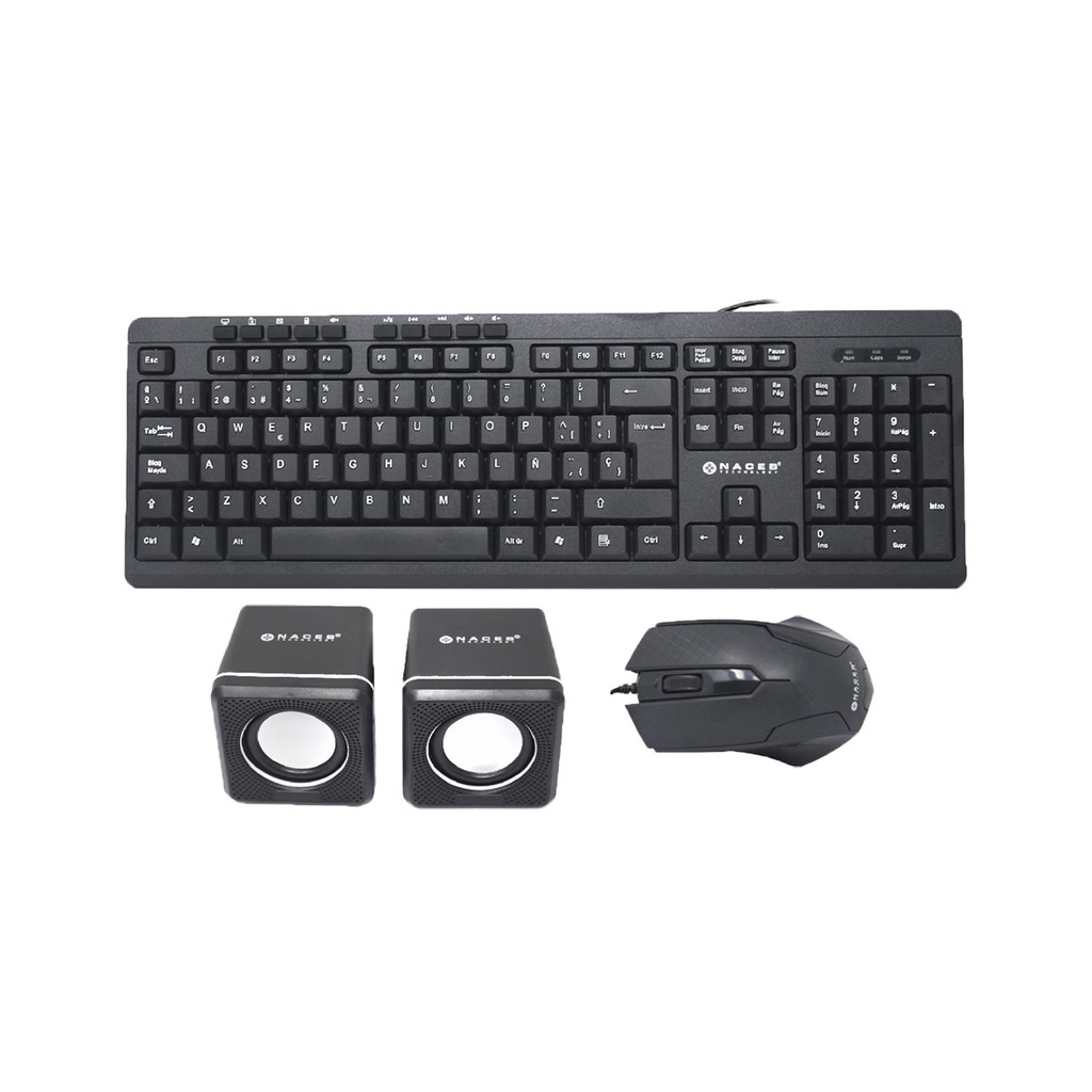 Kit 3 En 1 NACEB NA-228 De Teclado Mouse Óptico Bocinas