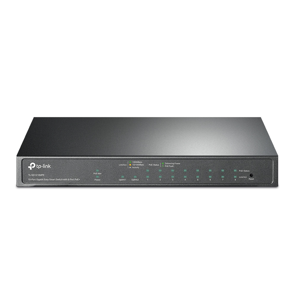 Switch TP-Link Gigabit Ethernet TL-SG1210MPE 10 Puertos 10/100/1000Mbps (8x PoE+) 20 Gbit/s 4000 Entradas Administrable