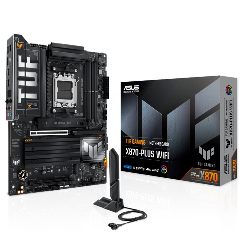 Tarjeta Madre ASUS TUF GAMING X870-PLUS WIFI S-AM5 4x DDR5 HDMI 2x USB 4 PCI-e 5.0 Wifi7 ATX