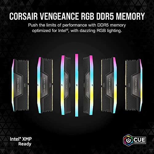 Memoria dimm ddr5 corsair cmh64gx5m2b6000c30 64gb 6000mhz 2x32gb vengeance rgb negro cl30-76