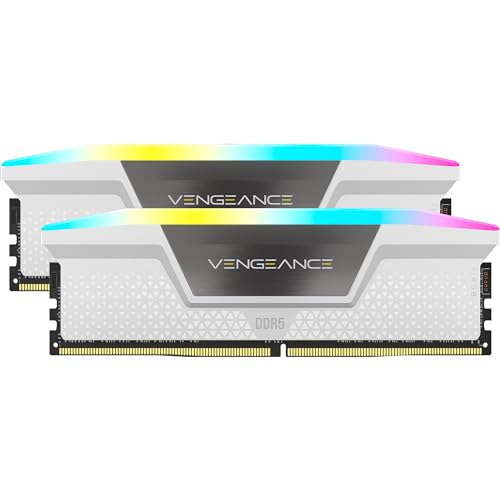 Memoria dimm ddr5 corsair cmh64gx5m2b6000c30w 64gb 6000mhz 2x32gb vengeance rgb blanco cl30-76
