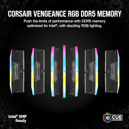 Memoria dimm ddr5 corsair cmh32gx5m2x7200c34 32gb 7200mhz 2x16gb vengeance rgb negro cl34-96