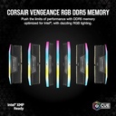 Memoria dimm ddr5 corsair cmh32gx5m2x7200c34 32gb 7200mhz 2x16gb vengeance rgb negro cl34-96