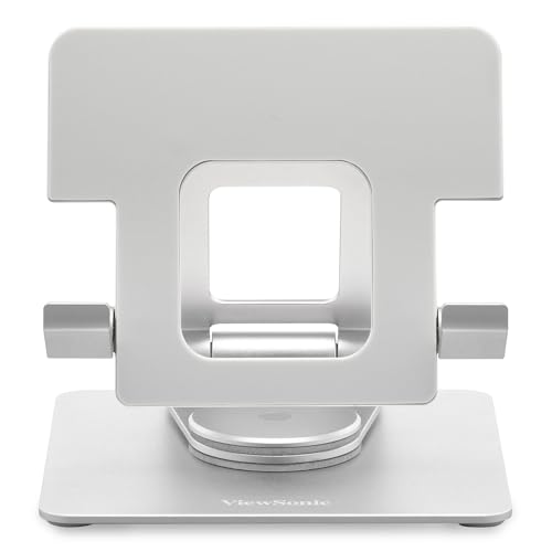 Soporte para monitor portatil viewsonic lcd-stnd-001, giro 360 grados, inclinacion, ajuste de altura, marco de aluminio ultraligero, funda protectora incluida