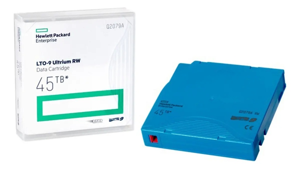 Cartucho de datos hpe lto.9 ultrium de 45 tb rw