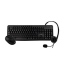 Kit de Teclado y Mouse Acteck KT30 Alámbrico/Inalámbrico USB Negro (Español) + Audífonos