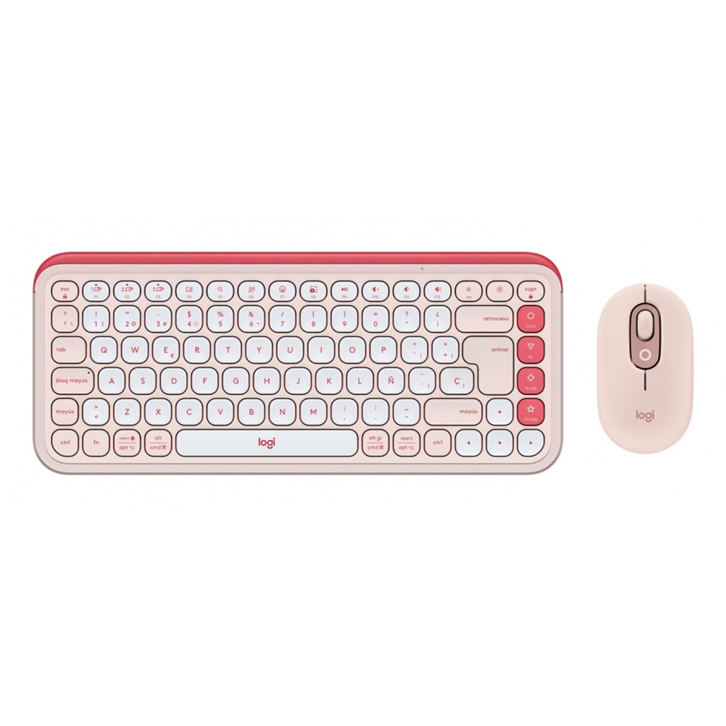 Kit de Teclado y Mouse Logitech POP Icon Combo Inalámbrico Bluetooth Español