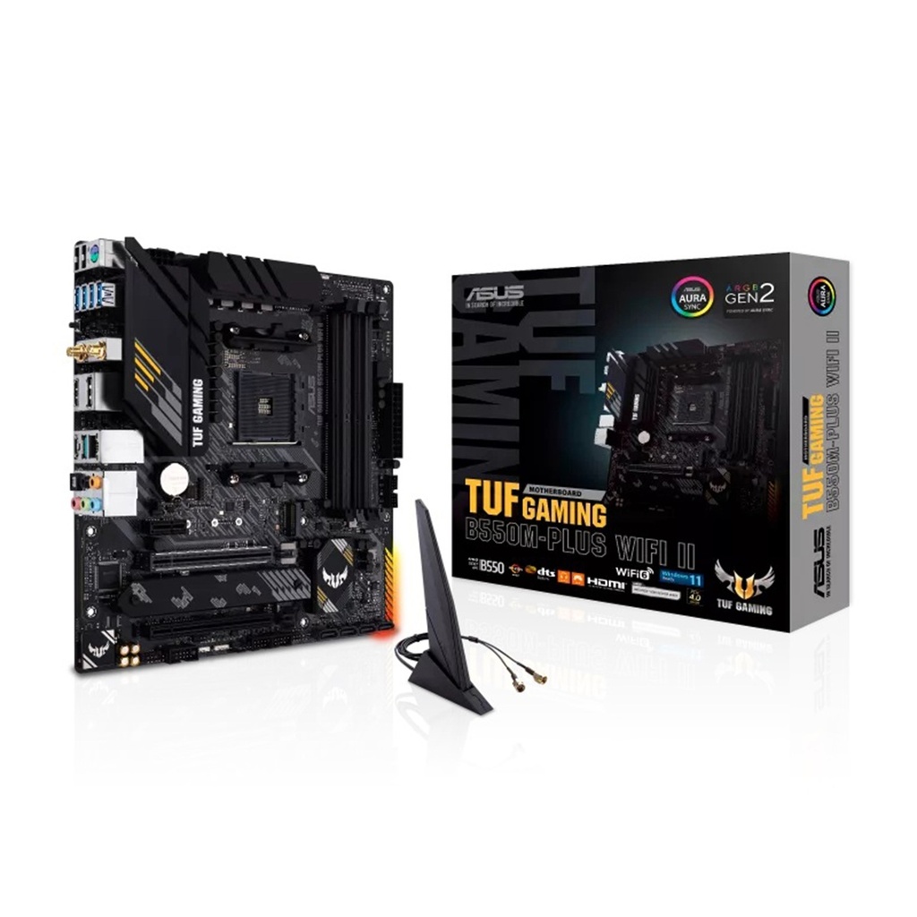 Tarjeta Madre ASUS TUF GAMING B550M-PLUS WIFI II S-AM4 4x DDR4 HDMI DisplayPort PCI-e 4.0 Wifi6 Micro ATX