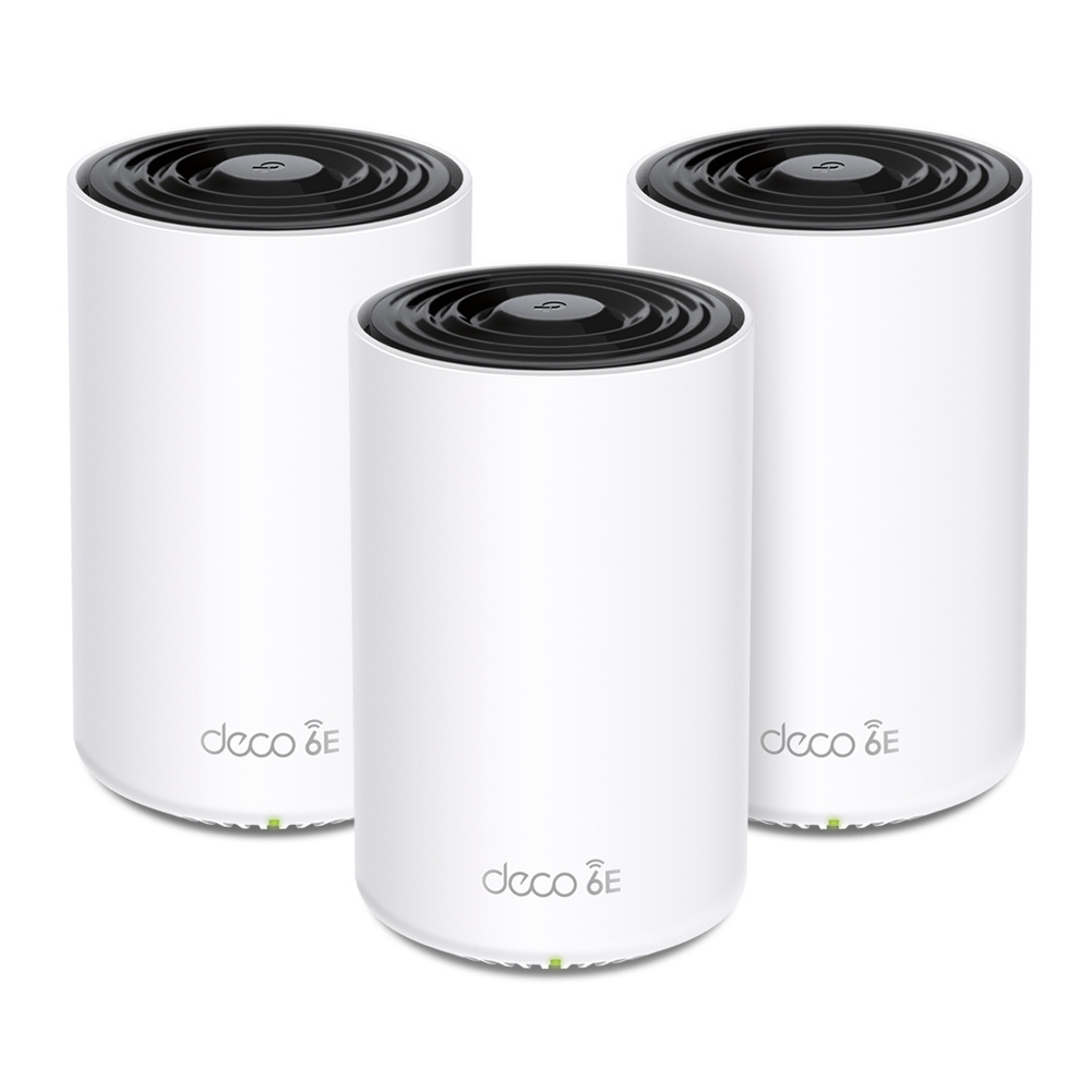 Router TP-Link con Sistema de Red Wi-Fi en Malla Deco XE75 Pro con WiFi Mesh, Inalámbrico, 2402Mbit/s, 3x RJ-45, 2.4/5/6GHz, Antenas Internas Blanco - 3 Piezas