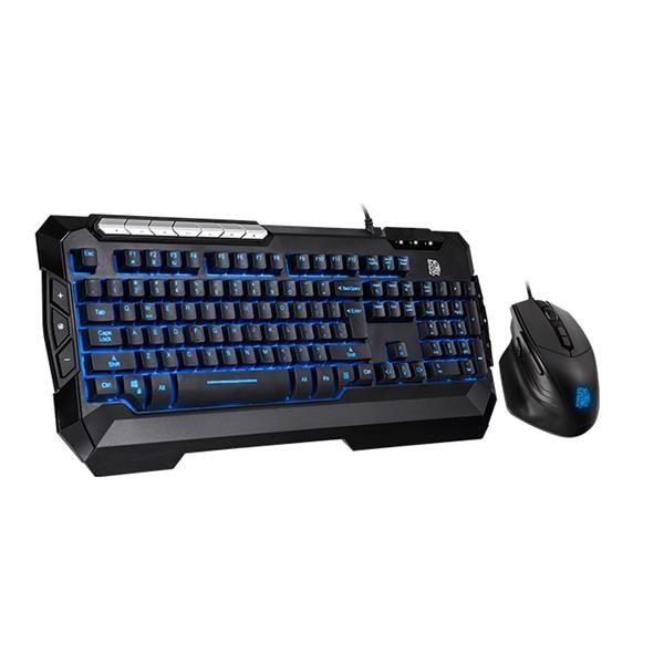 Kit teclado y mouse thermaltake commander v2 3 led negro membrana