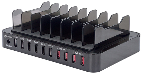 Estacion de carga manhattan para 10 dispositivos usb 180009