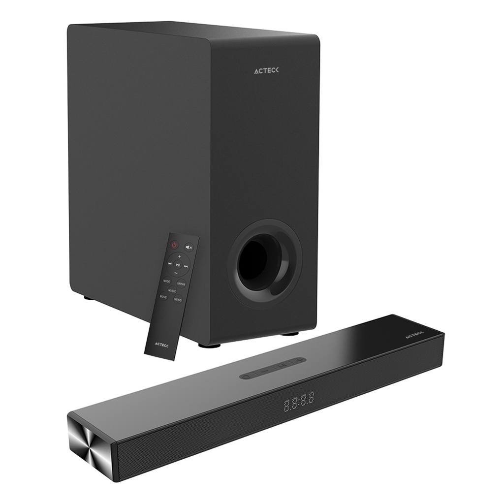 Barra De Sonido Con Subwoofer Acteck Dynamic Thin BS600 Bluetooth 3.5 mm USB HDMI