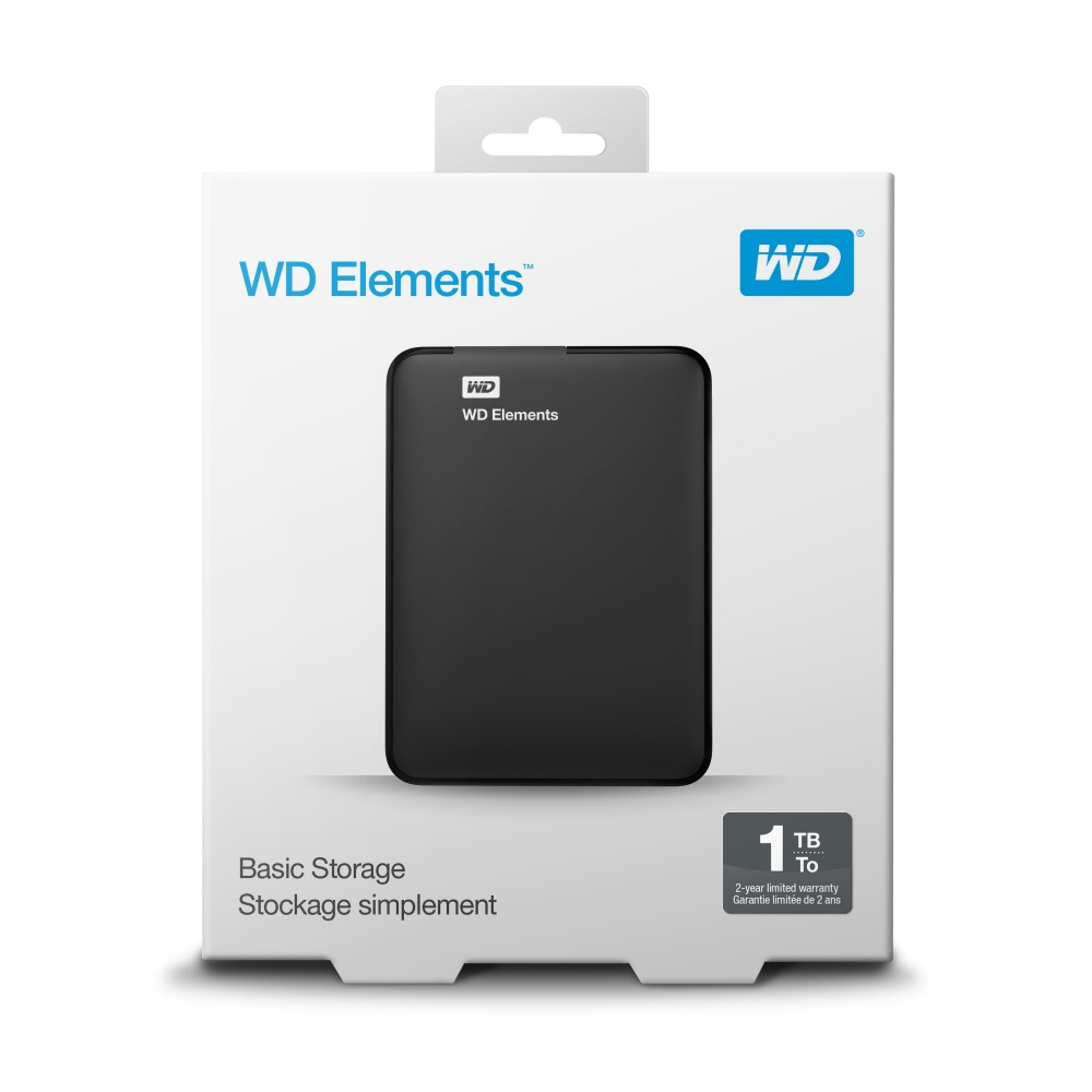 Disco Duro Externo Western Digital WD Elements Portátil 2.5'', 1TB, USB 3.0, Negro - para Mac/PC