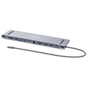 Docking Station Manhattan 190305 USB-C - 2x USB-C 3.0 2x USB-A 3.0 1x USB-A 2.0 2x HDMI 1x DisplayPort 1x RJ-45 1x 3.5mm MicroSD/SD