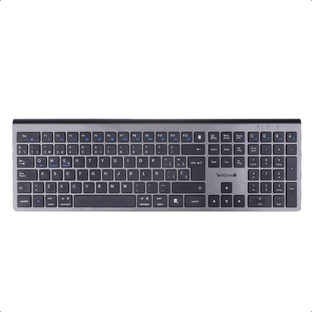 Teclado Techzonet ZACTCB01 Inalambrico Bluetooth Recargable USB C 