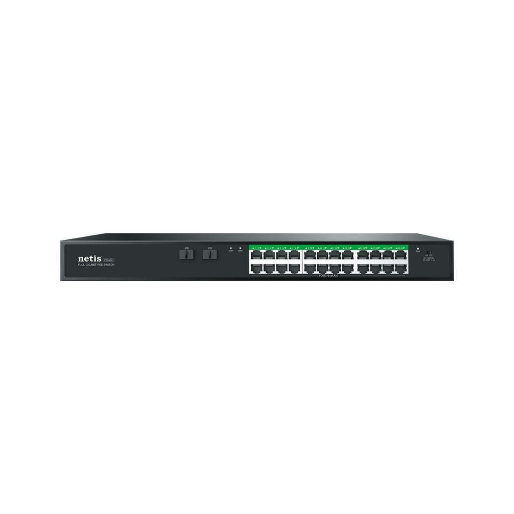 Switch POE Netis P124GC 24 Puertos POE 2 Puertos SFP 360W 1000 Mbps No Administrable