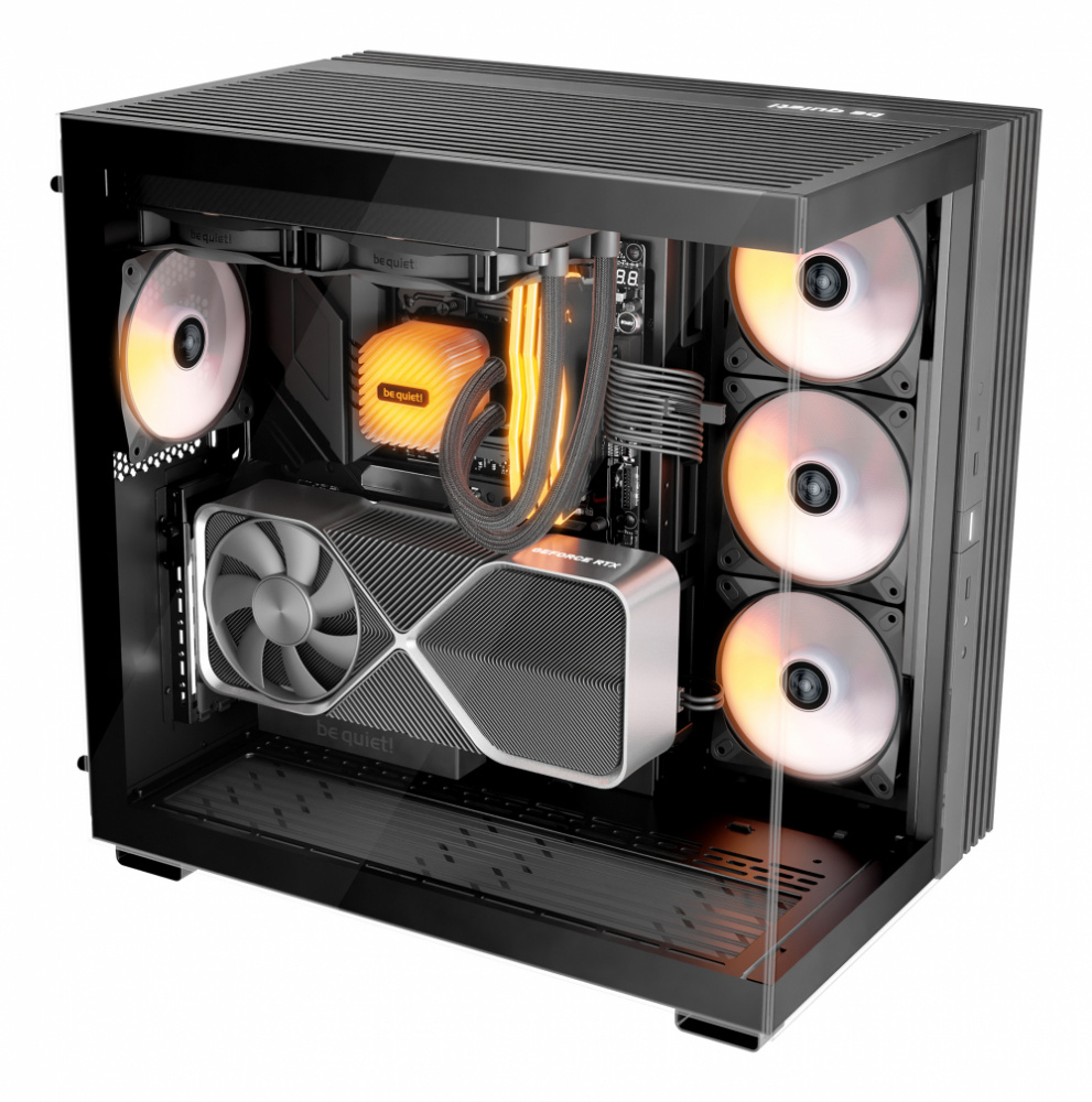 Gabinete Besile Gamer Light Base 600 Dx, cristal templado negro