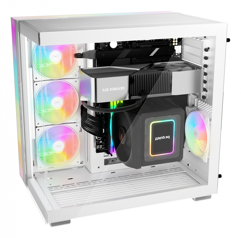 ¡Gabinete Besile Gamer! Vidrio templado blanco Light Base 600 Dx