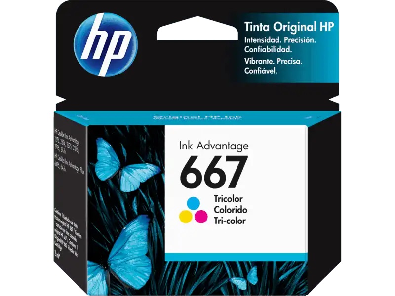Cartucho De Tinta HP 667 Tricolor Original Rinde 100 Páginas