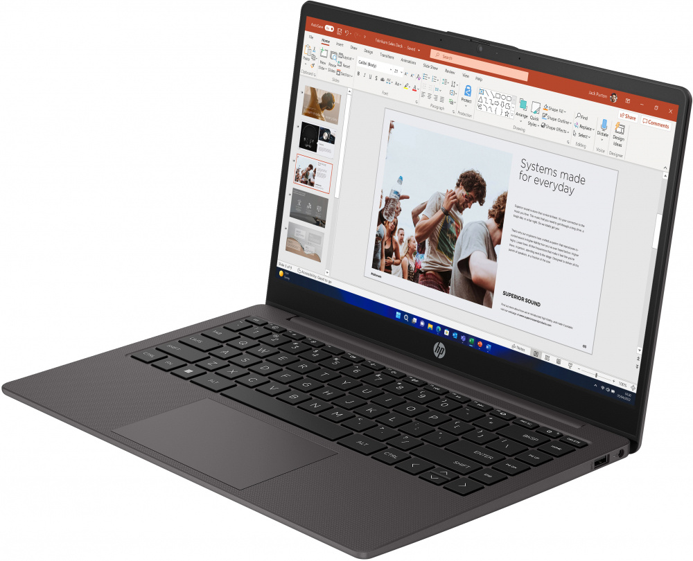 Laptop hp 245 g10 amd ryzen 3 7320u 8gb, 256 gb ssd, 14", windows 11 home, t.video no disponible