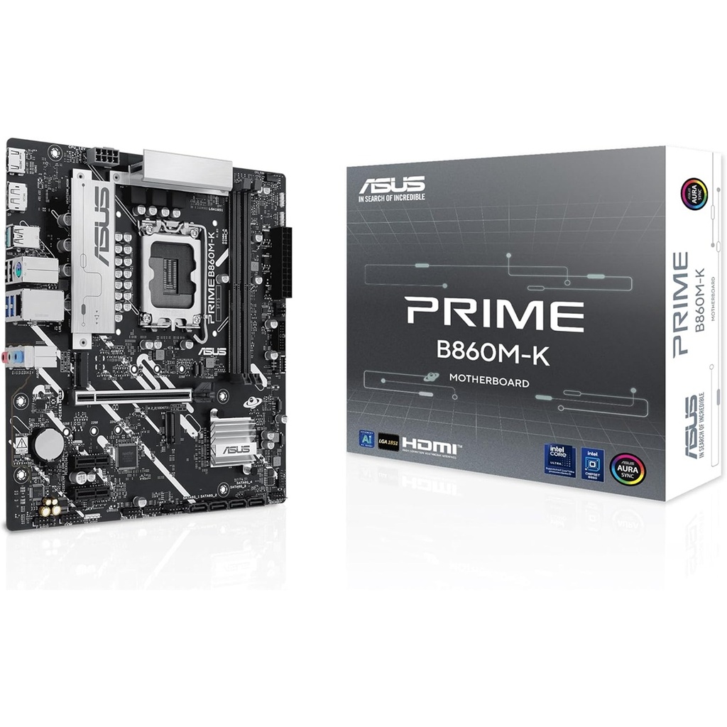 Tarjeta Madre DDR5 Asus PRIME B860M-K LGA S-1851 HDMI Display Port Comp Core Ultra