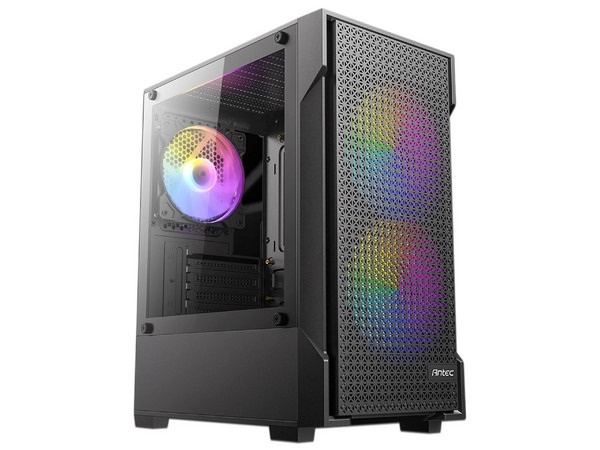 Gabinete Antec VX100M ARGB, Mini-Tower, Micro-ATX/Mini-ITX, USB 2.0/3.0, sin Fuente, 3 Ventiladores Instalados, Negro