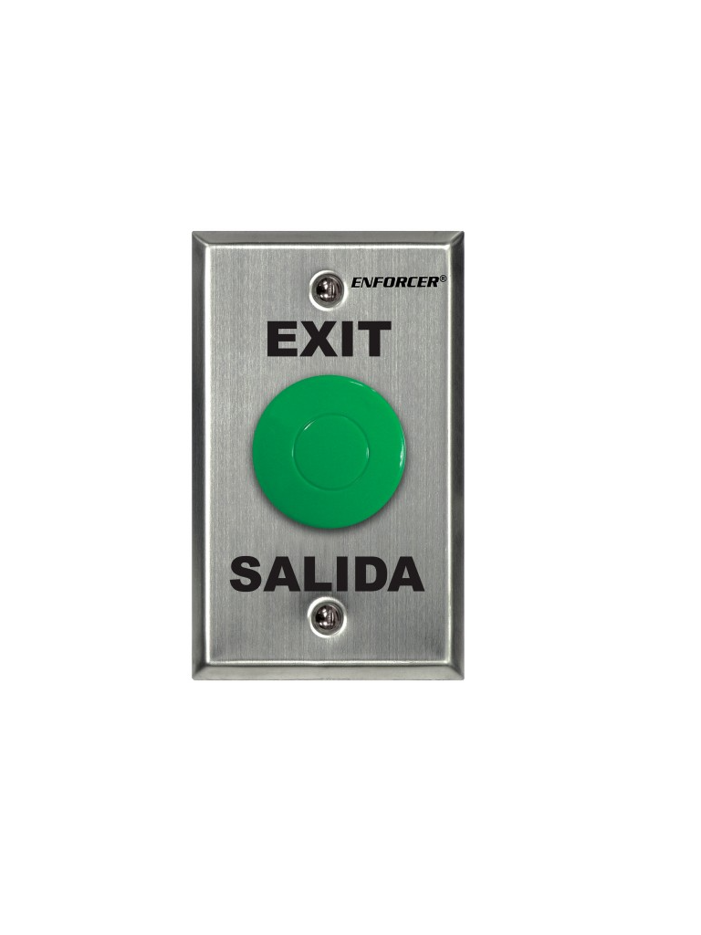 Sec sd7201gcpe1q - placa con botón para presionar de color verde de salida. "exit" y "salida," spdt