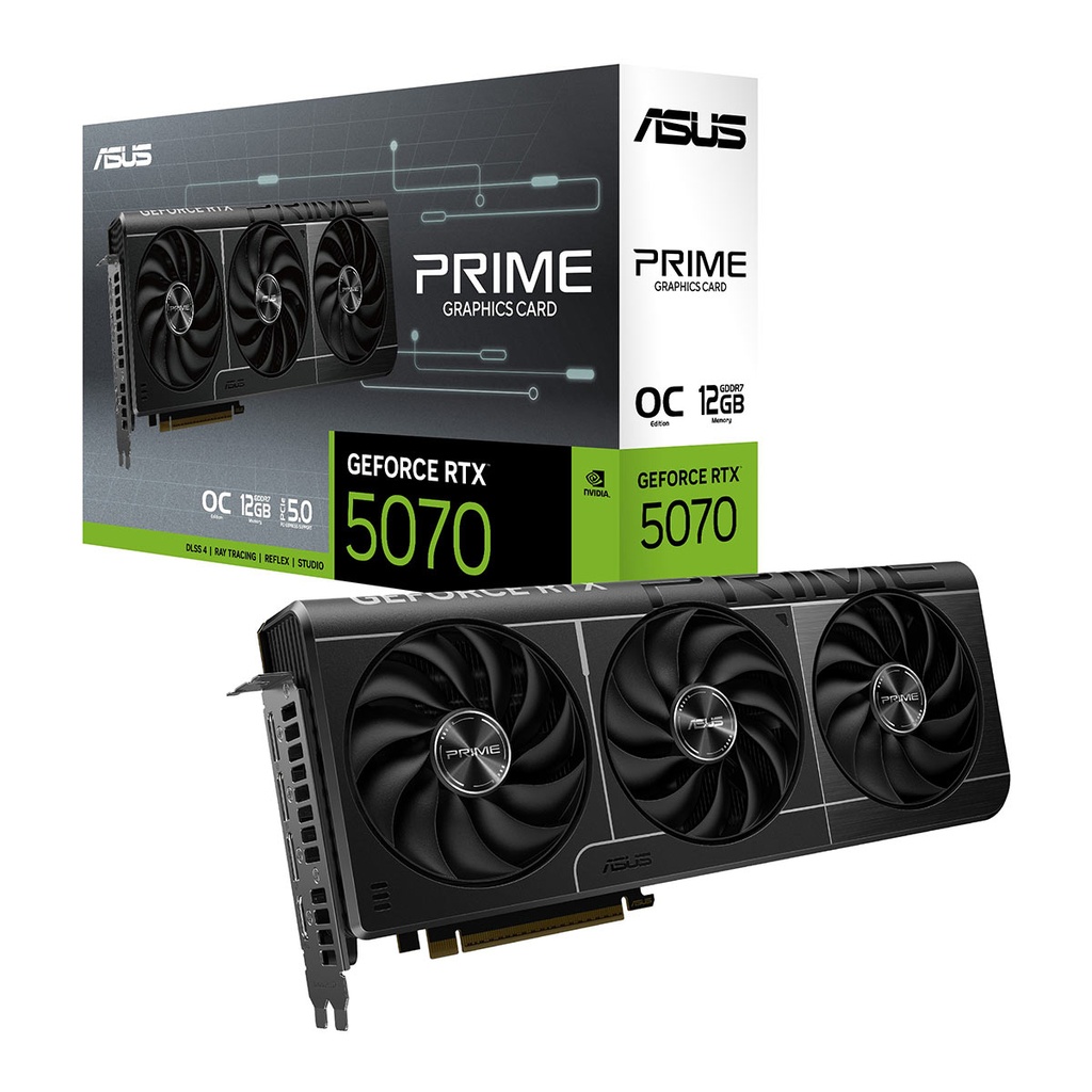 Tarjeta de Video Asus Prime SFF GeForce RTX5070 OC 12GB Triple Fan GDDR7 PCIe 5.0 1xHDMI 3xDP