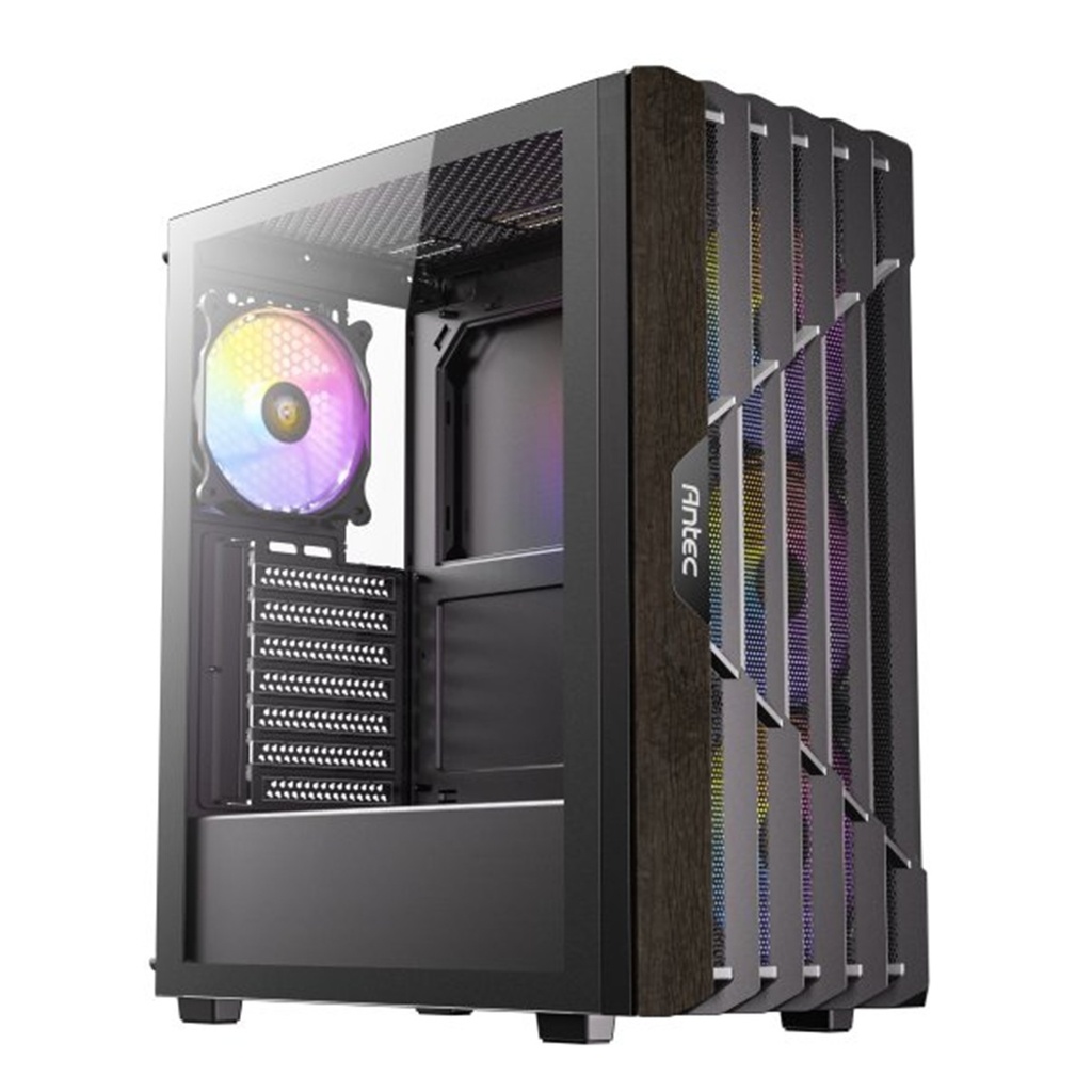 Gabinete Antec AX63 Wood ARGB Midi-Tower ATX/Micro-ATX/ ITX USB 2.0 Sin Fuente 4 Ventiladores Instalados