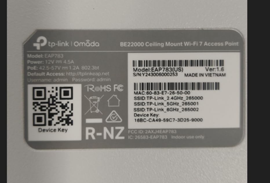 Punto de acceso omada / wi-fi 7 be22000 mu-mimo 4x4 / 2 puertos 10 gbps / mesh omada / operaciones multiencale (mlo) / configuración por controlador o stand-alone / para montaje en techo/pared / alimentación poe++