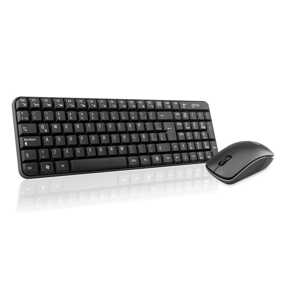 Combo teclado multimedia y mouse optico ghia gt4000bb inalambrico