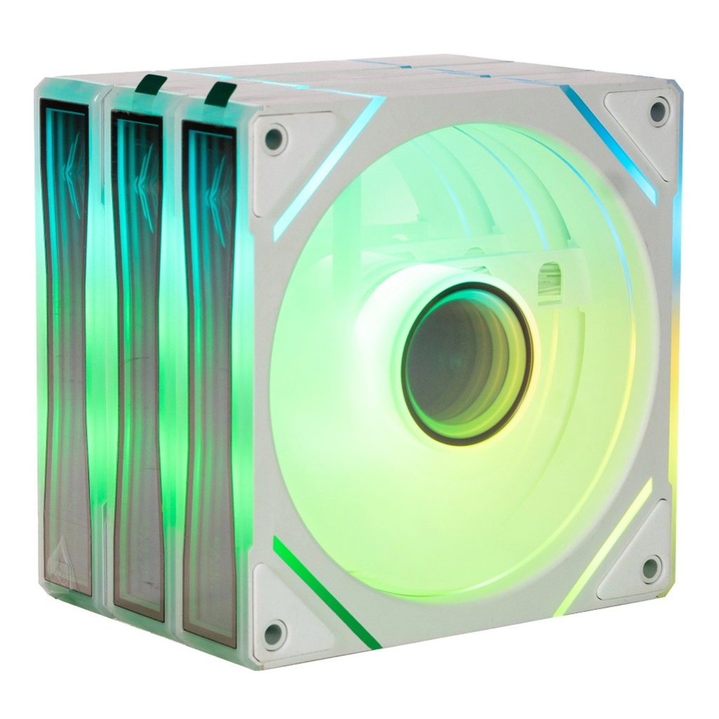 Kit De Ventiladores Para CPU Naceb NA-0650B 3x 120mm 1400RPM ARGB