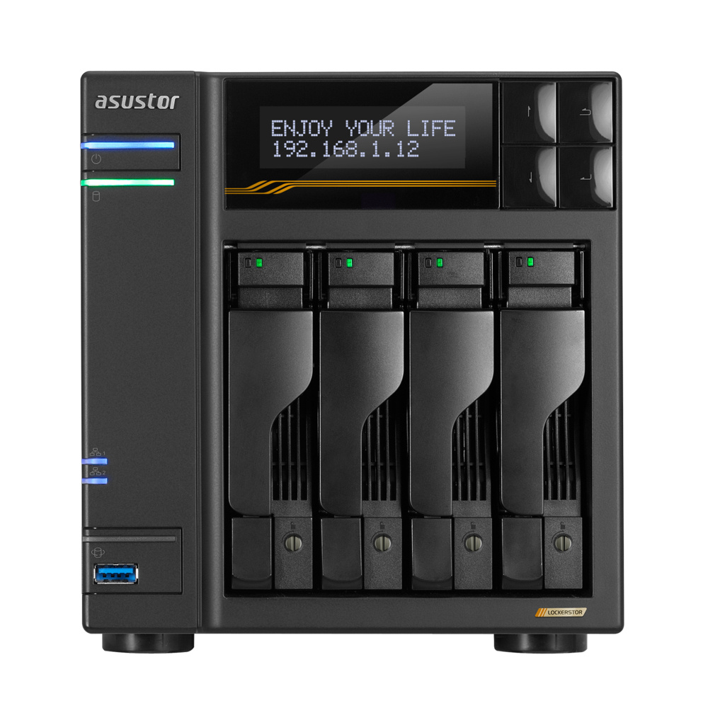 Asustor Lockerstor 4 NAS, 4 Bahías AMD Ryzen Embedded V3C14, 16GB RAM, SATA, máx 96TB