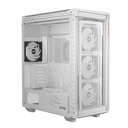 Gabinete xpg battlecruiser ii pst, midi tower, soporta e-atx, atx, m-atx, m-itx, vent 4x120 mm, sin fuente, blanco