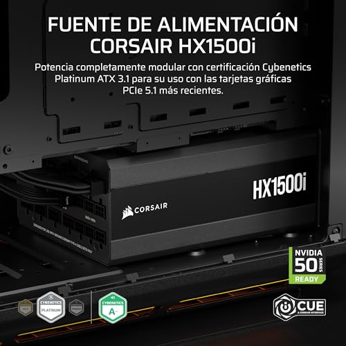 Fuente de poder corsair cp-9020309-na hx1500i 1500w full modular 80 plus platinum negro