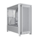 Gabinete corsair cc-9011291-ww 4000d frame blanco cristal templado med-torre sin fuente