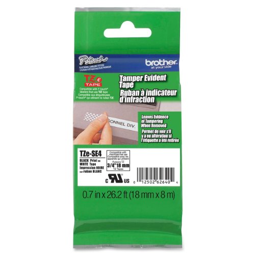 Cinta brother tzese4 laminada texto negro sobre fondo blanco 18mmx8m