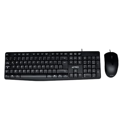 Kit teclado y mouse acteck ac-928984 usb, alámbrico, negro