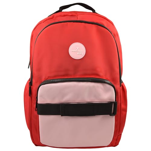 Pc-085225 mochila escolar para niños múltiples compartimentos modelo loopy color rojo | perfect choice -
