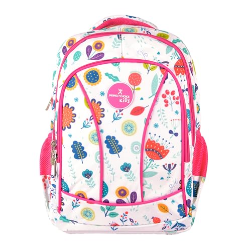 Pc-085317 mochila escolar infantil múltiples compartimentos modeo brooklyn flores | perfect choice -